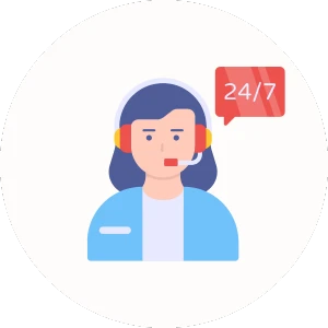 Biểu tượng hỗ trợ khách hàng 24/7 - Gara Ô tô Hải Thành luôn sẵn sàng tại Hải Phòng.